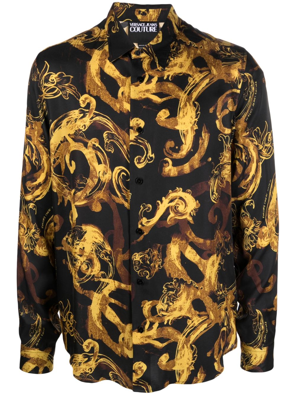 Versace Jeans Couture 抽象印花长袖衬衫 - 黑色