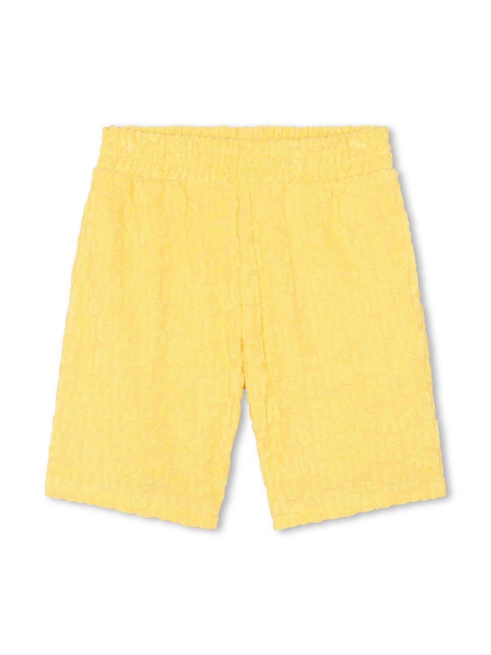 Marc Jacobs Kids logo刺绣毛巾布短裤 - 黄色