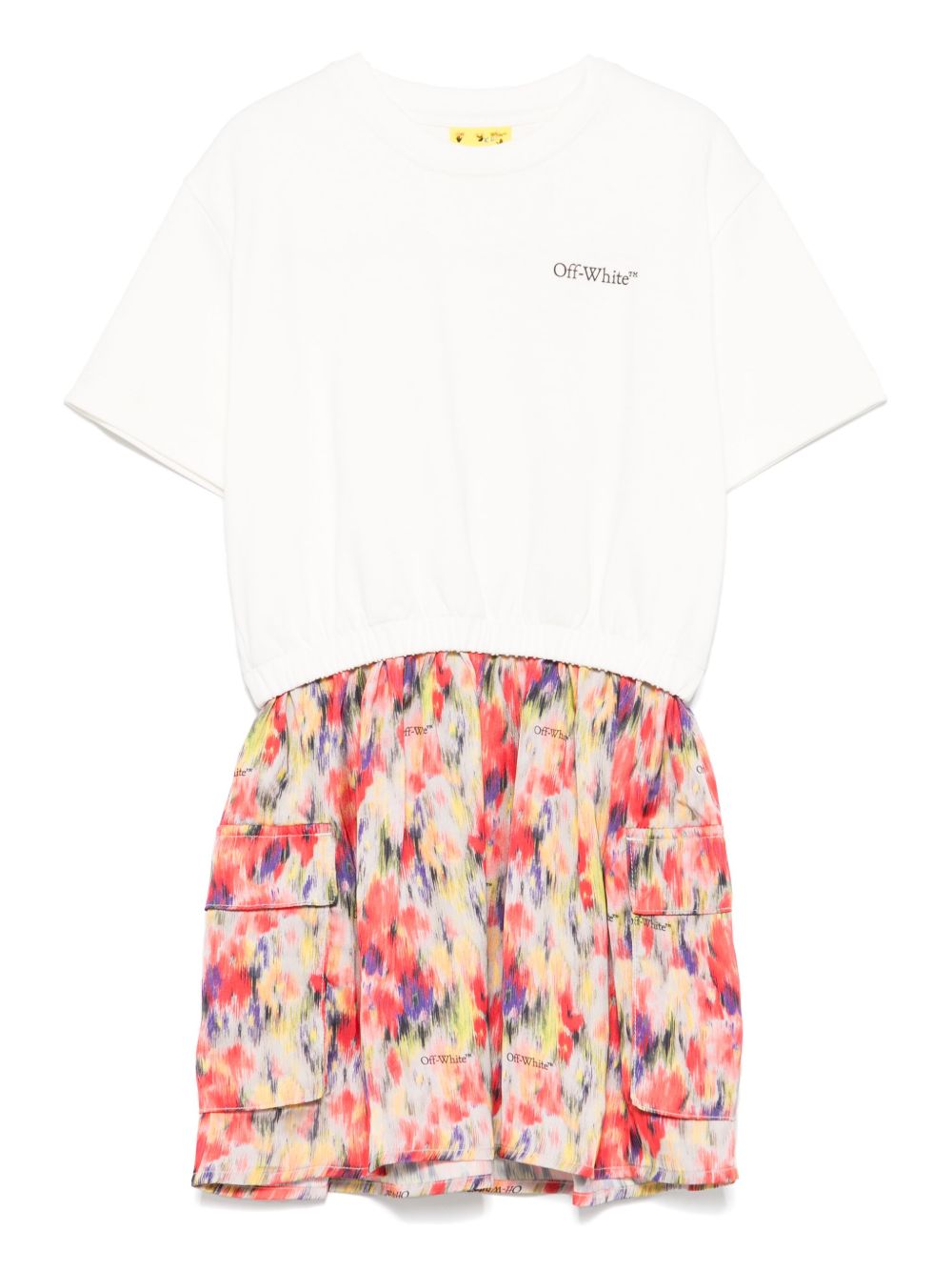 Off-White Kids logo印花连衣裙 - 白色