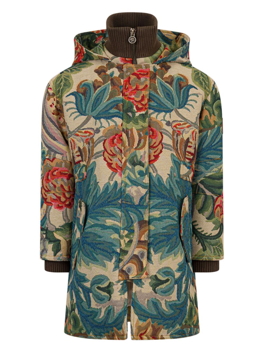 ETRO KIDS 图案提花派克大衣 - 中性色