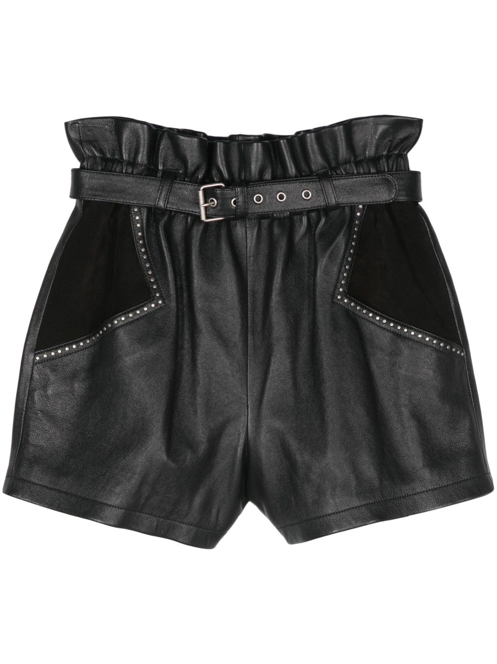 Saint Laurent 铆钉细节短裤 - 黑色