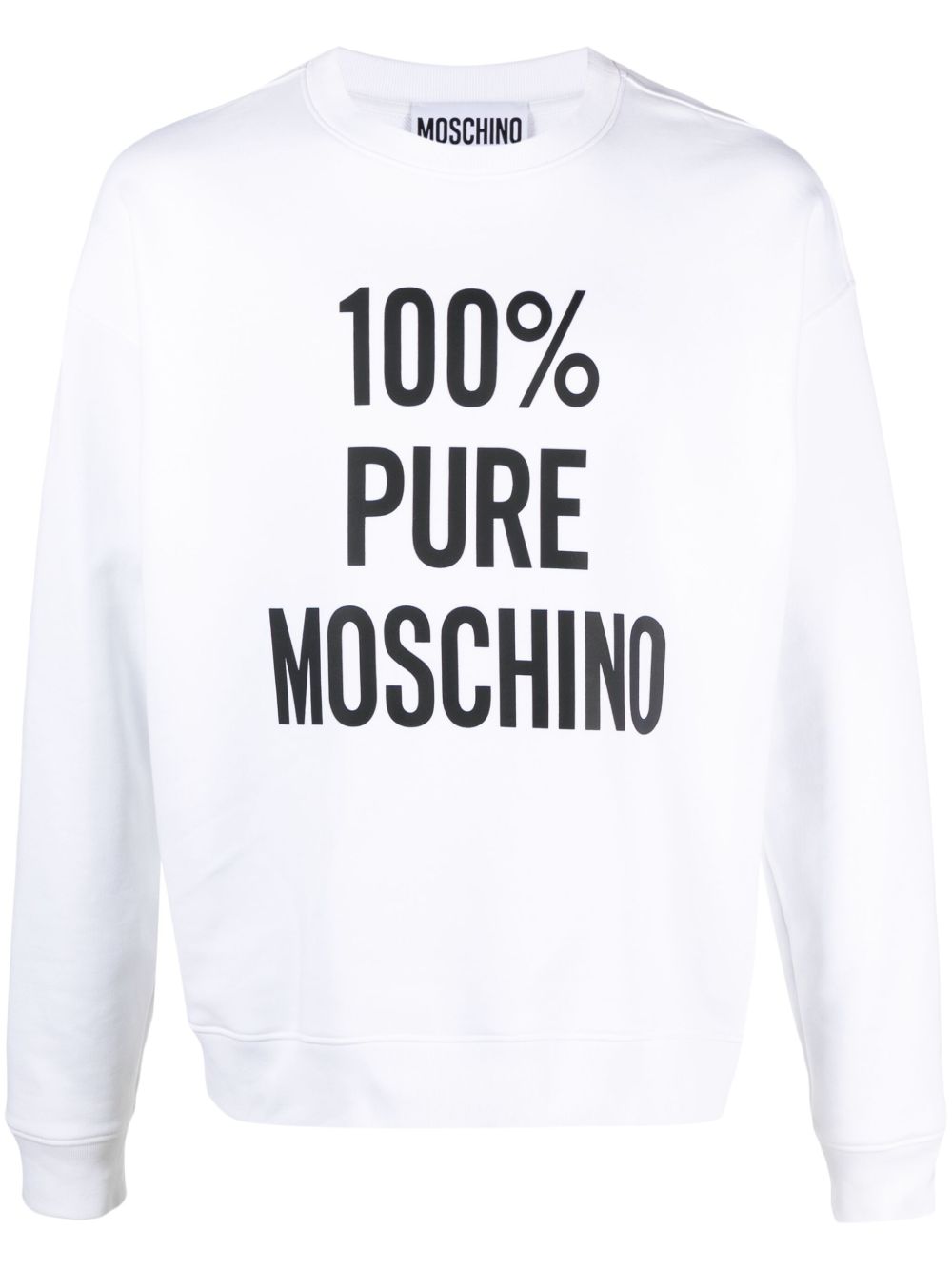 Moschino logo印花棉卫衣 - 白色