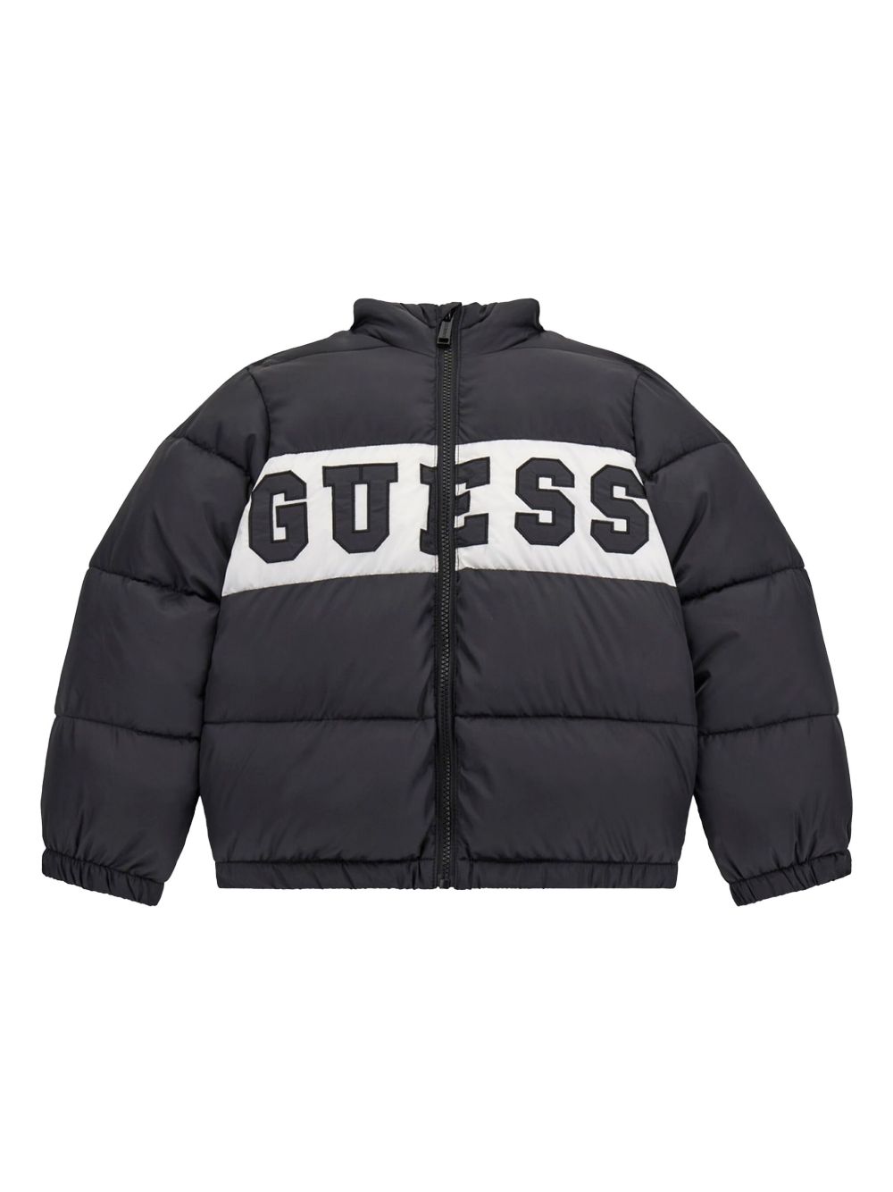 guess kids logo印花填充夹克 - 黑色