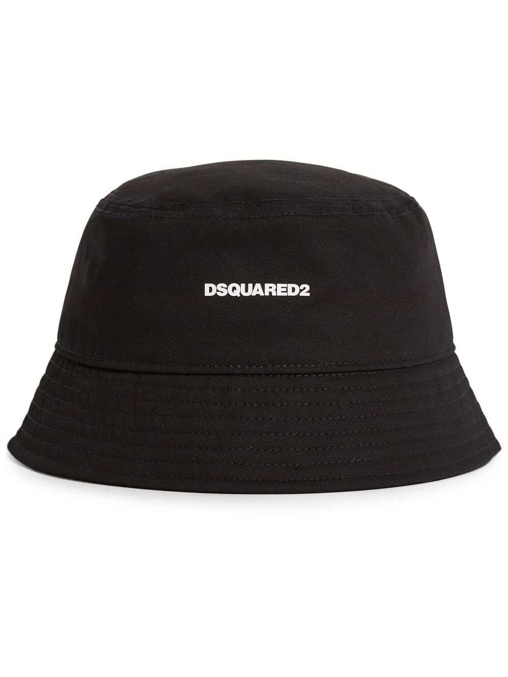 DSQUARED2 logo印花棉渔夫帽 - 黑色