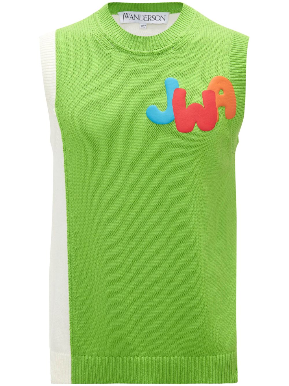 JW Anderson JWA 双色针织马甲 - 绿色
