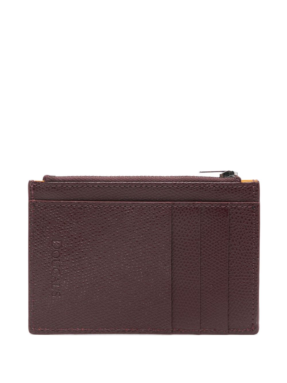 Doucal's leather card holder - 红色