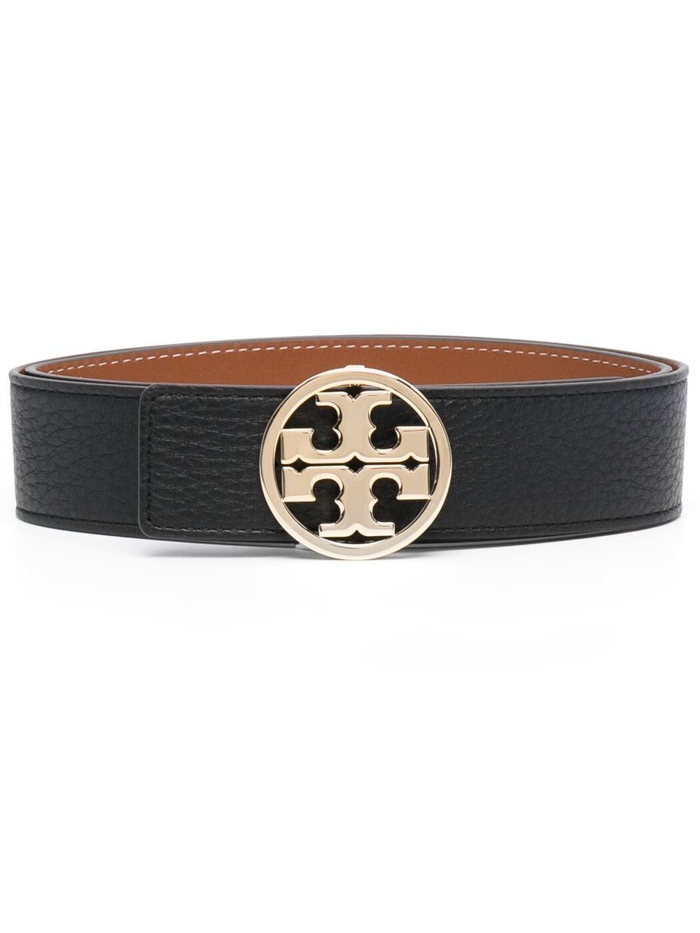 Tory Burch logo标牌扣环腰带 - 黑色
