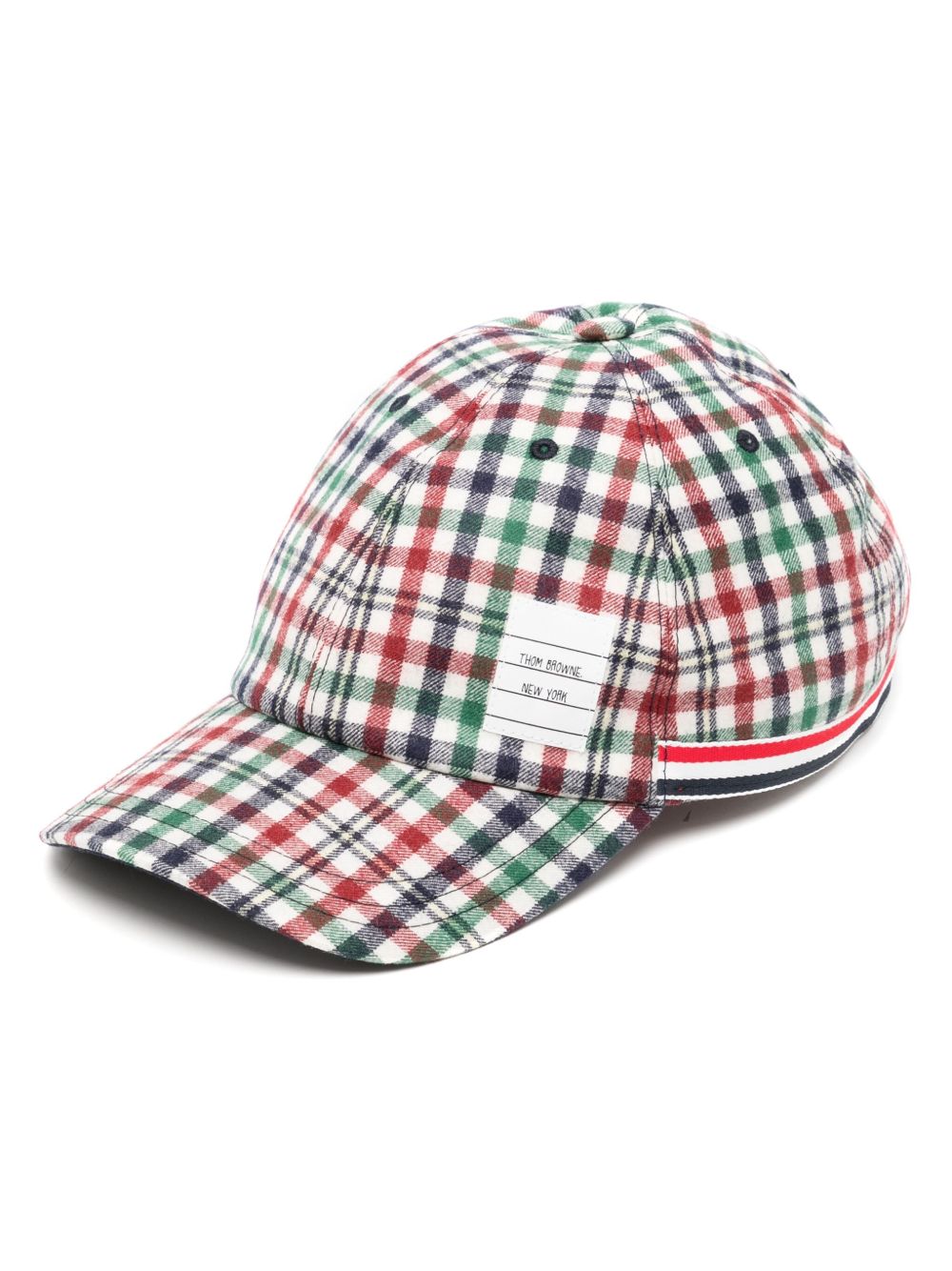Thom Browne 格纹棒球帽 - 红色