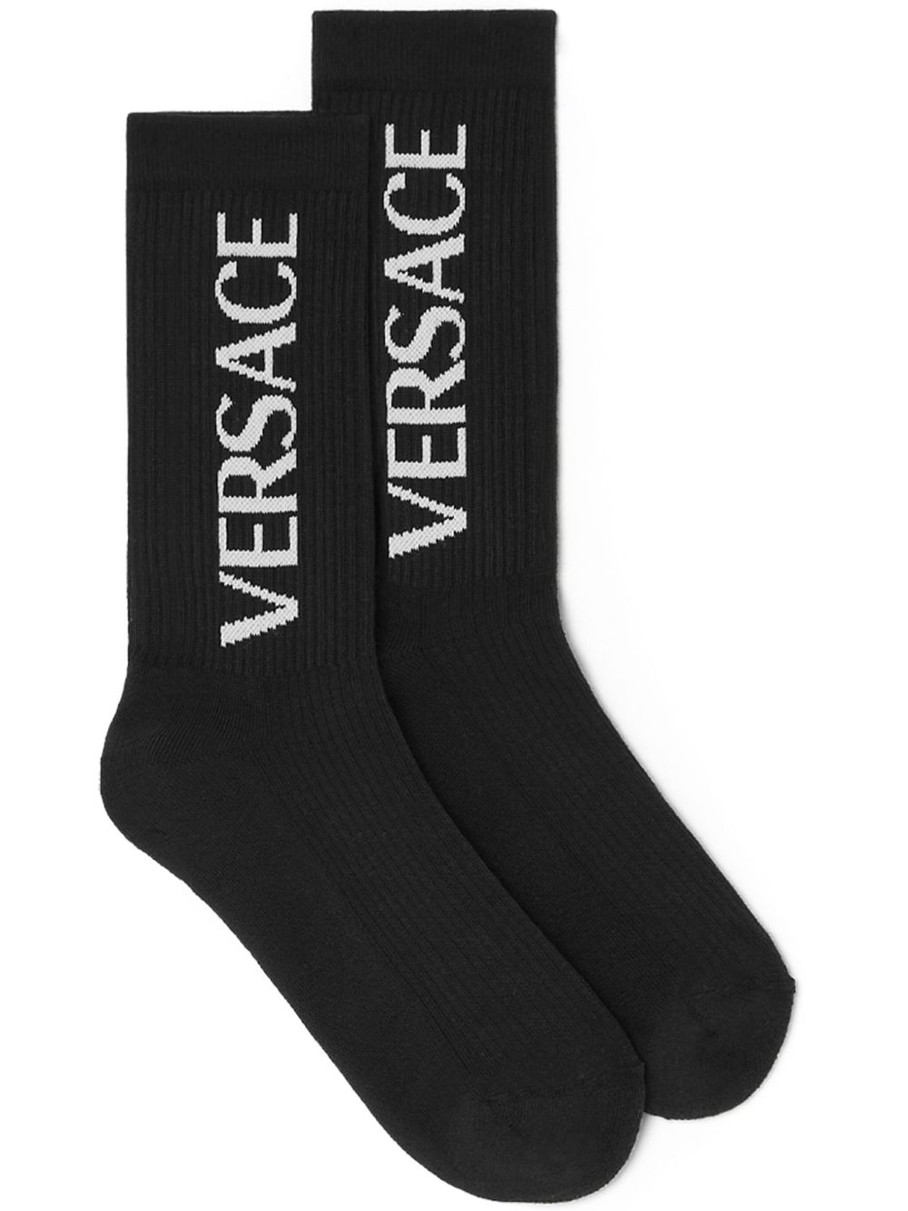 Versace Mercury logo针织袜 - 黑色