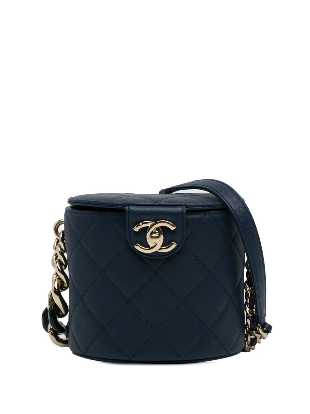 CHANEL Pre-Owned CC Round 化妆包（2019年典藏款） - 蓝色