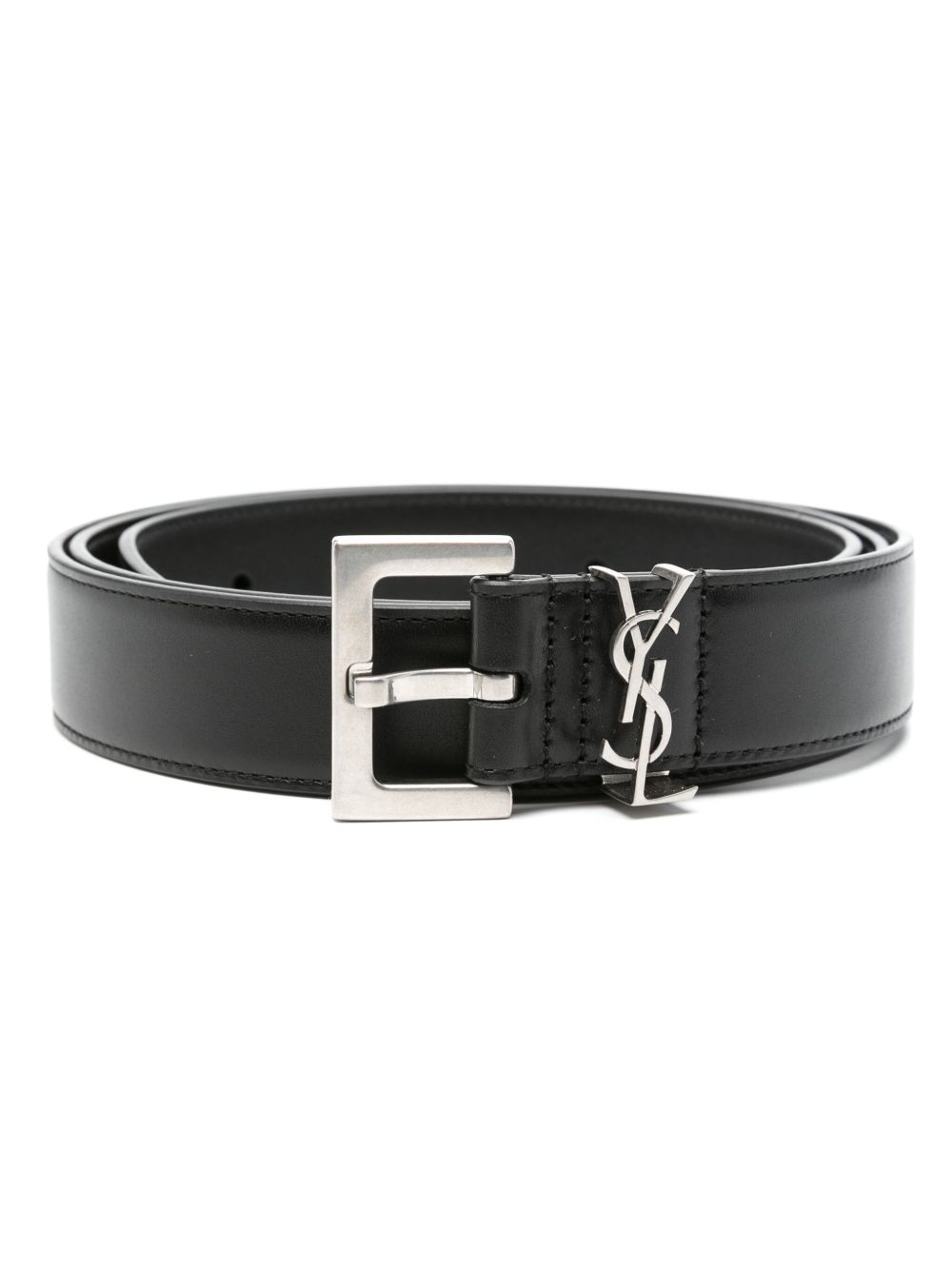 Saint Laurent YSL 皮质腰带 - 黑色