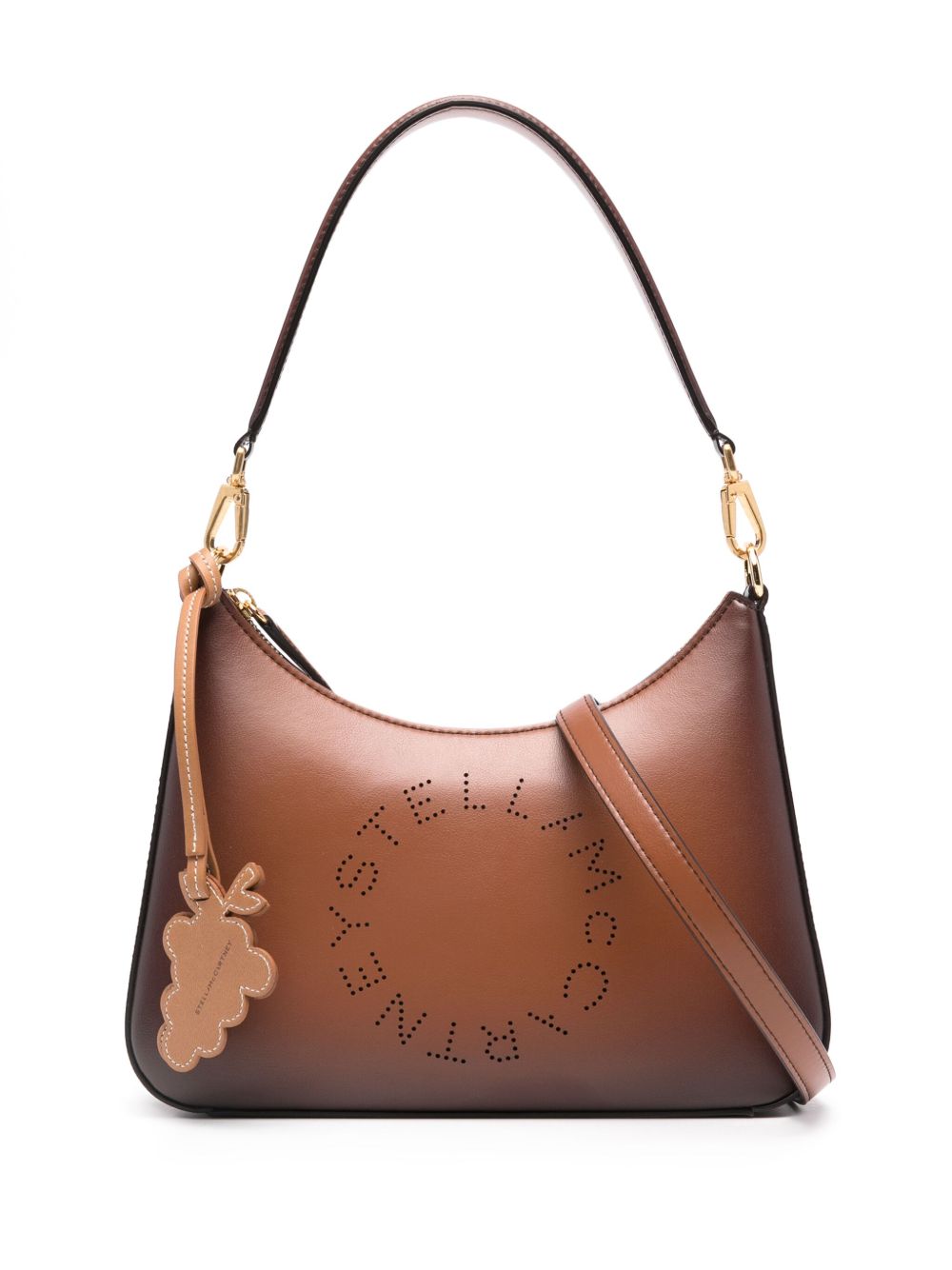 Stella McCartney 穿孔logo单肩包 - 褐色