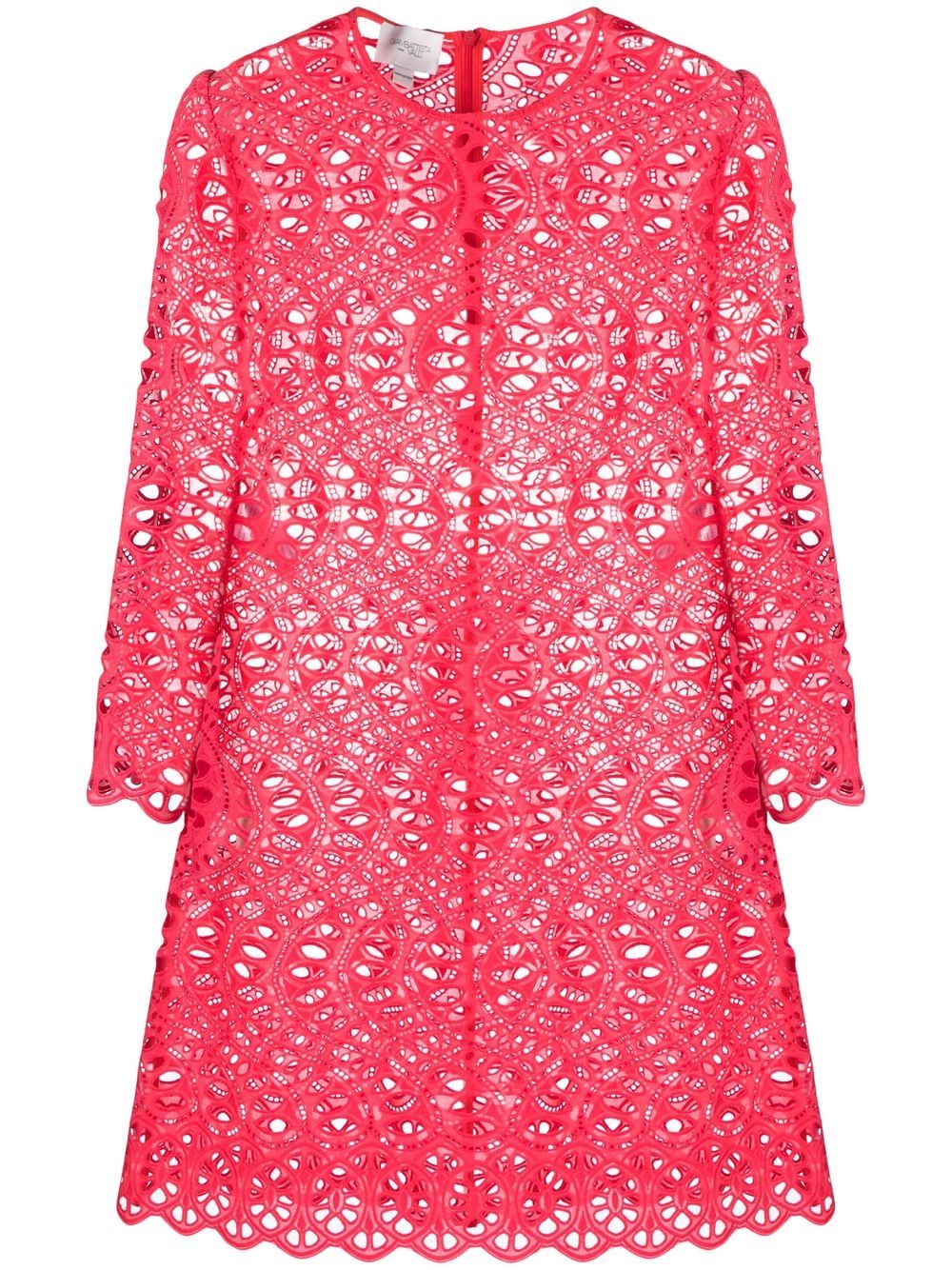 Giambattista Valli 镂空针织棉连衣裙 - 粉色