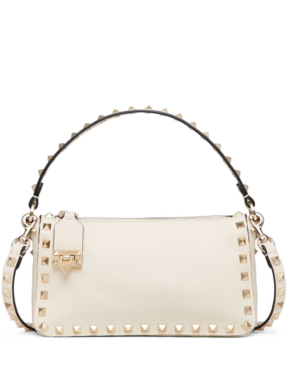 Valentino Garavani Rockstud 小号皮质斜挎包 - 中性色