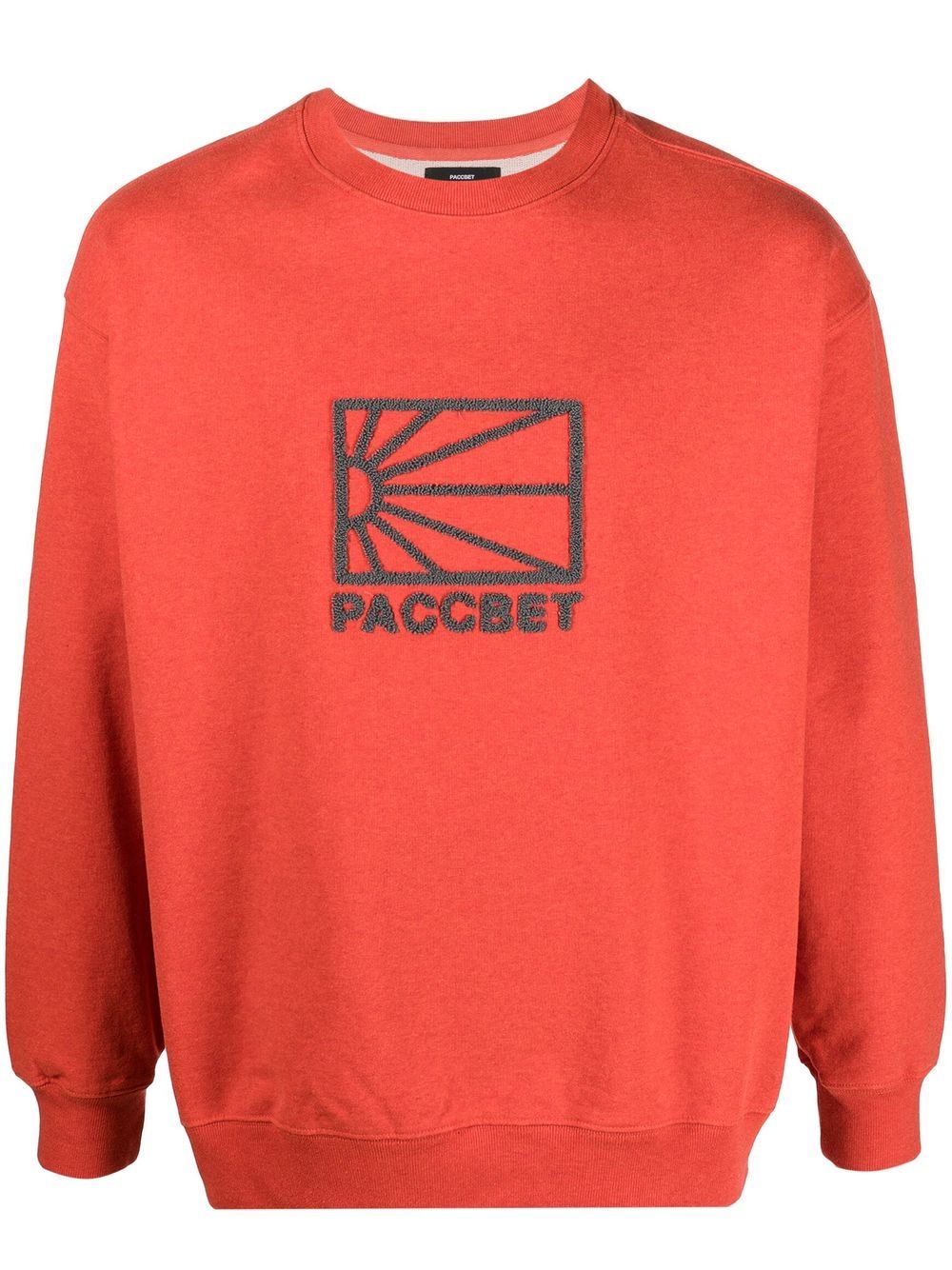 RASSVET logo刺绣棉卫衣 - 红色