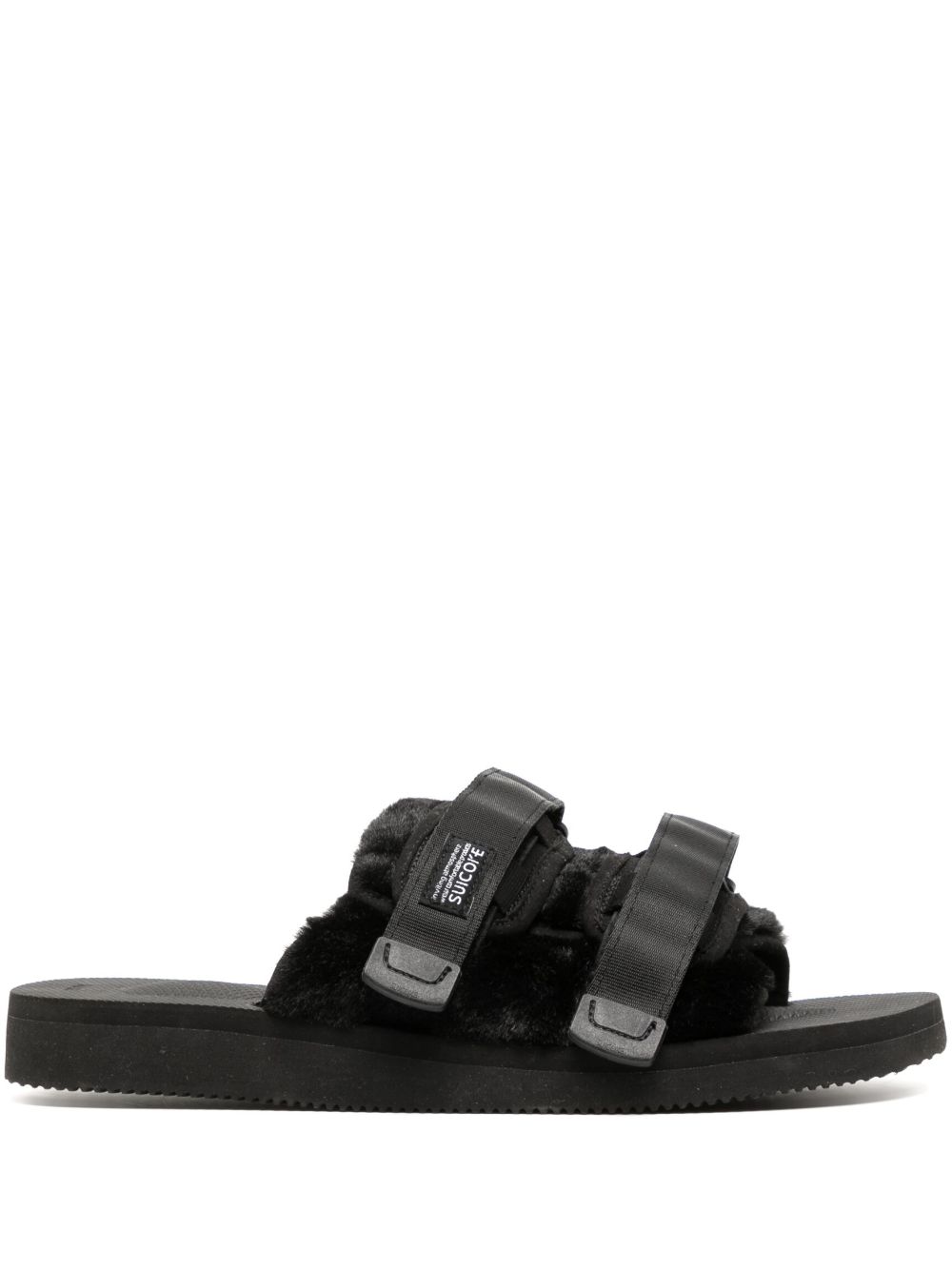 Suicoke Moto 标贴拖鞋 - 黑色