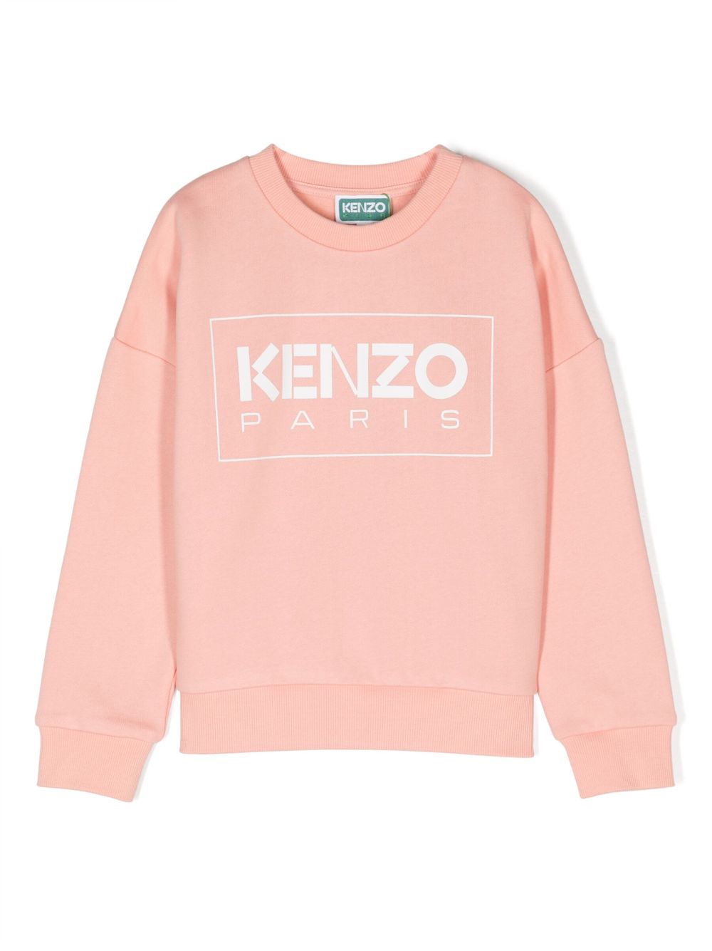 Kenzo Kids logo印花棉混纺卫衣 - 粉色