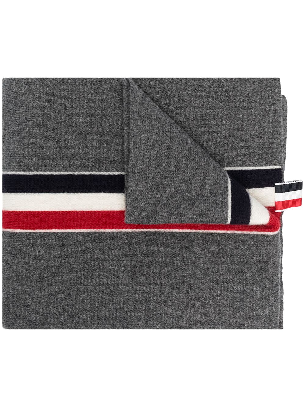 Thom Browne RWB 条纹围巾 - 灰色