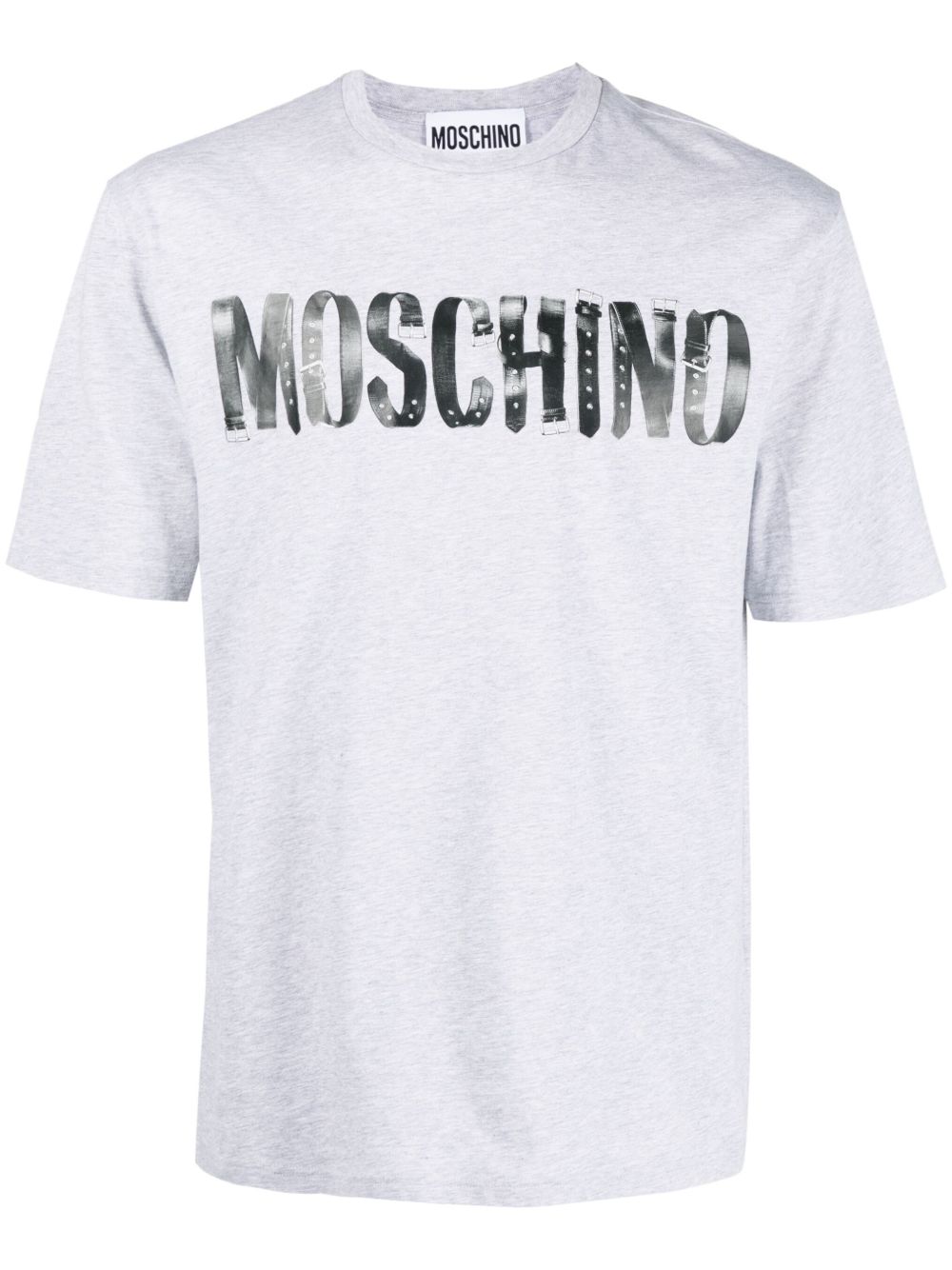 Moschino logo印花棉T恤 - 灰色
