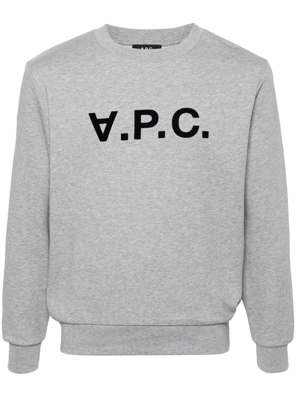 A.P.C. 植绒logo棉卫衣 - 灰色