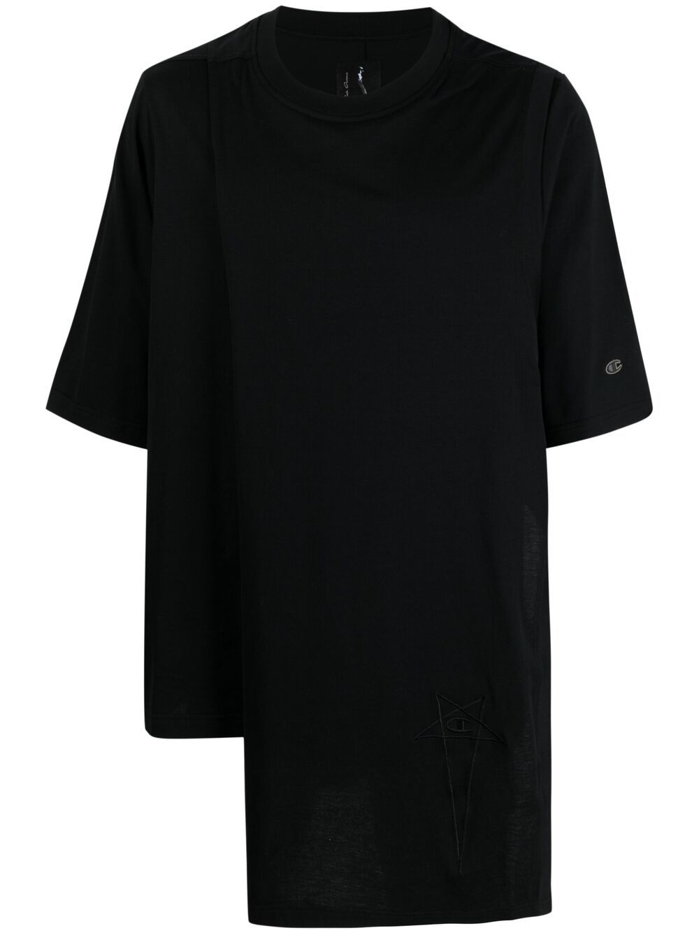 Rick Owens X Champion 不对称短袖T恤 - 黑色