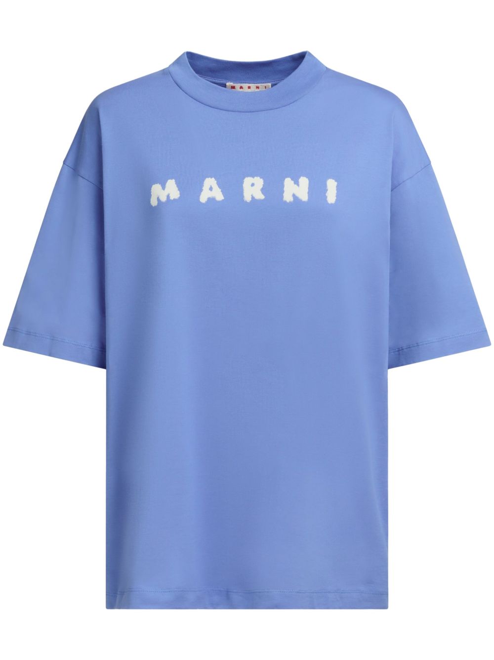 Marni logo印花棉T恤 - 蓝色