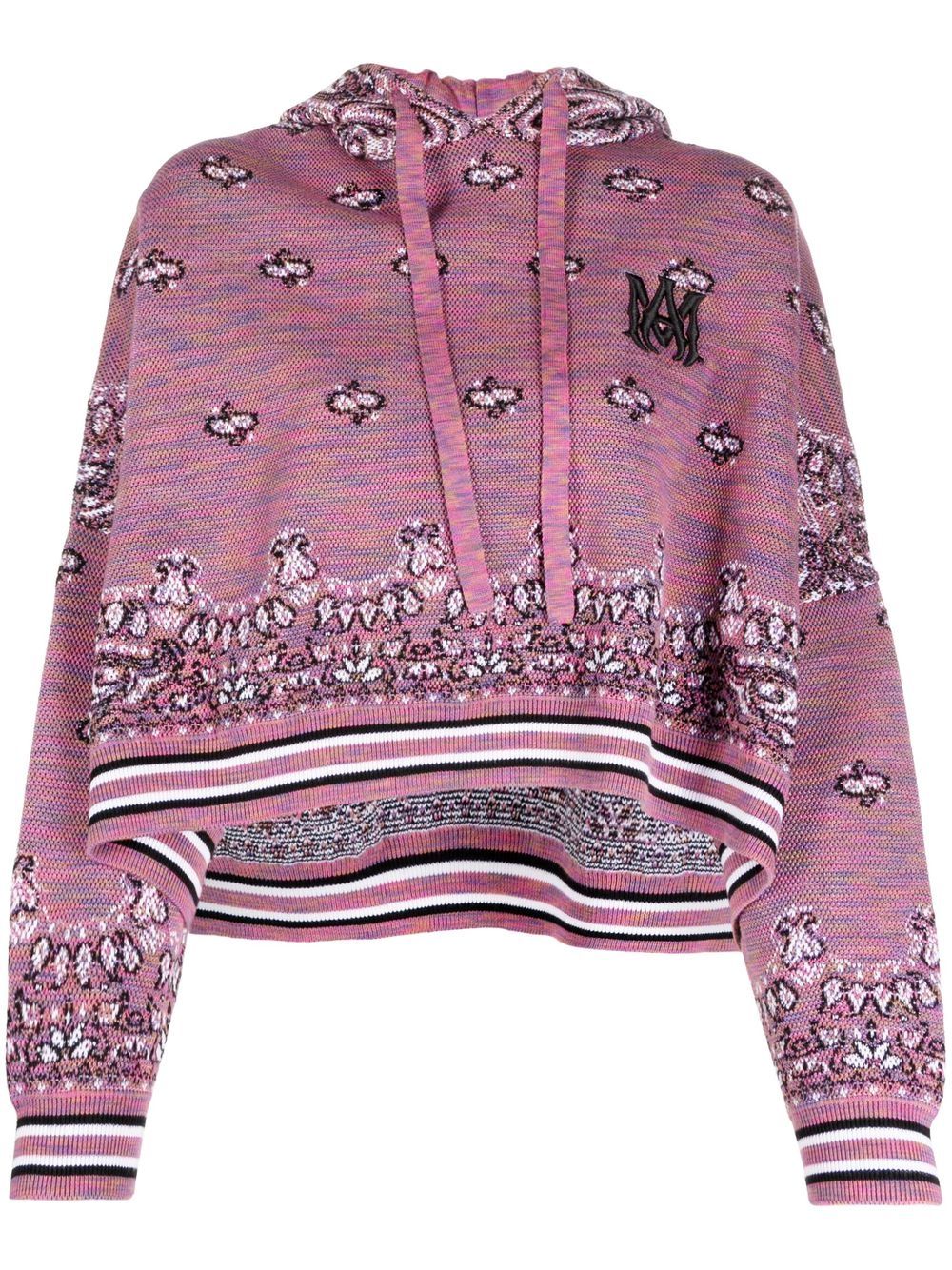 AMIRI Space Dye Bandana 针织连帽衫 - 紫色