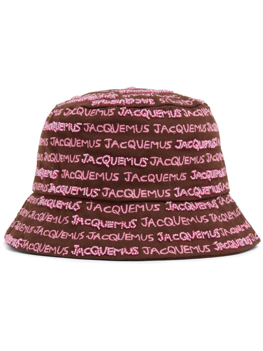 Jacquemus logo刺绣渔夫帽 - 褐色
