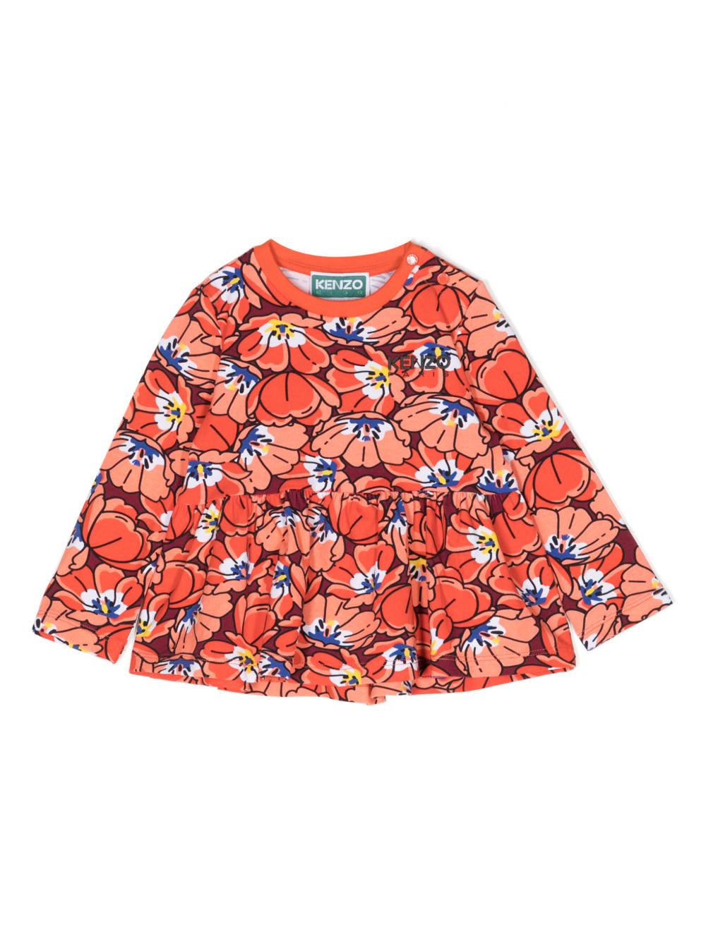 Kenzo Kids Boke Flower 棉T恤 - 橘色