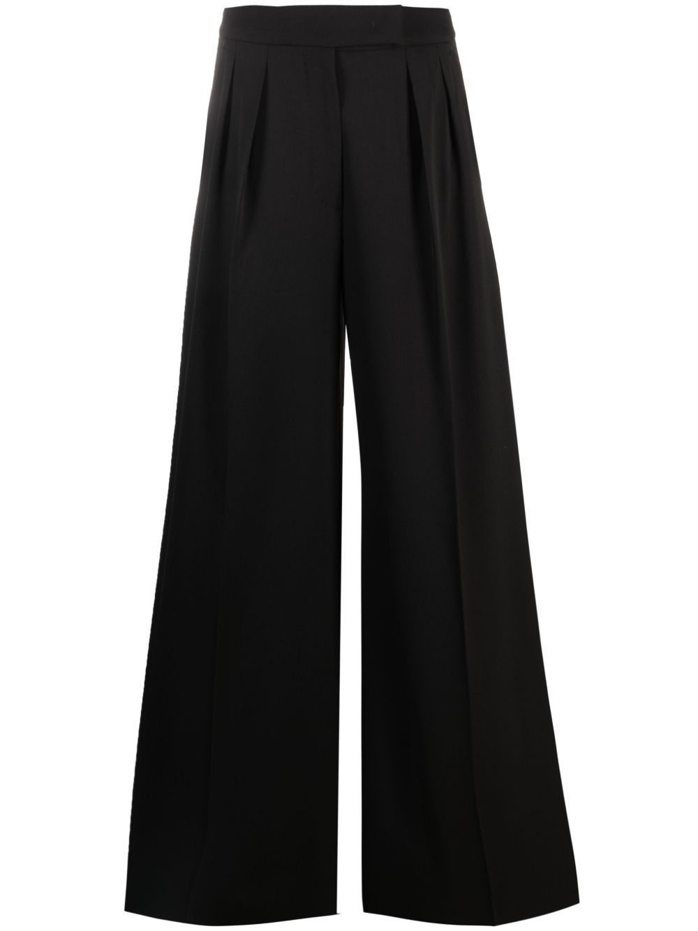 Max Mara 高腰褶饰阔腿裤 - 黑色