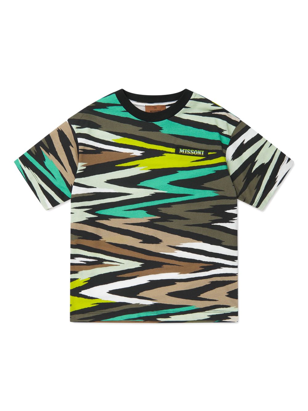 Missoni Kids 条纹T恤 - 绿色