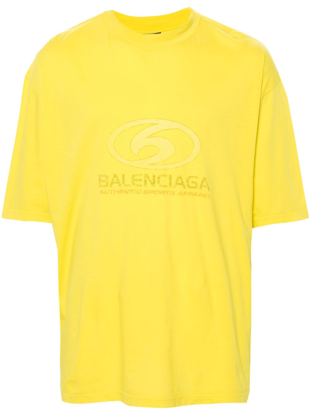 Balenciaga logo印花棉衬衫 - 黄色