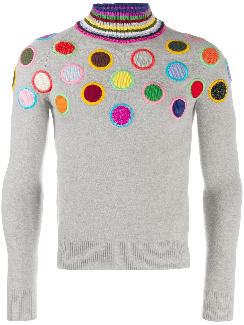 Walter Van Beirendonck Pre-Owned Take A W-Ride圆形刺绣毛衣 - 灰色