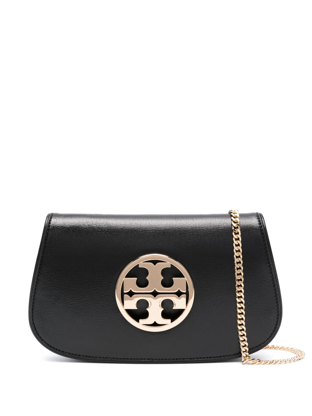 Tory Burch Reva logo标牌单肩包 - 黑色