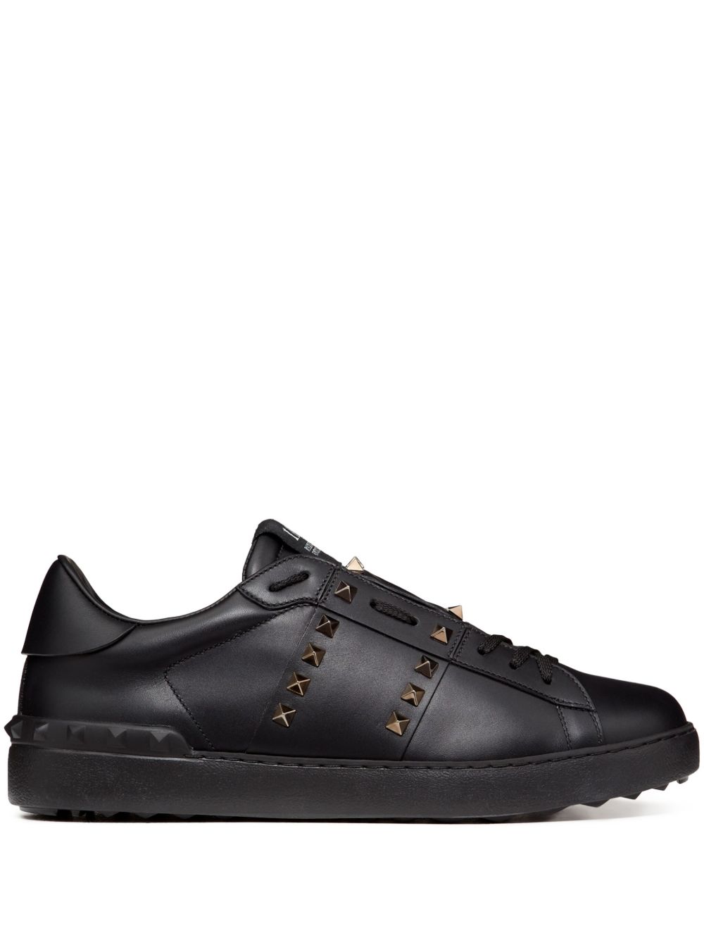 Valentino Garavani Rockstud Untitled 皮质运动鞋 - 黑色