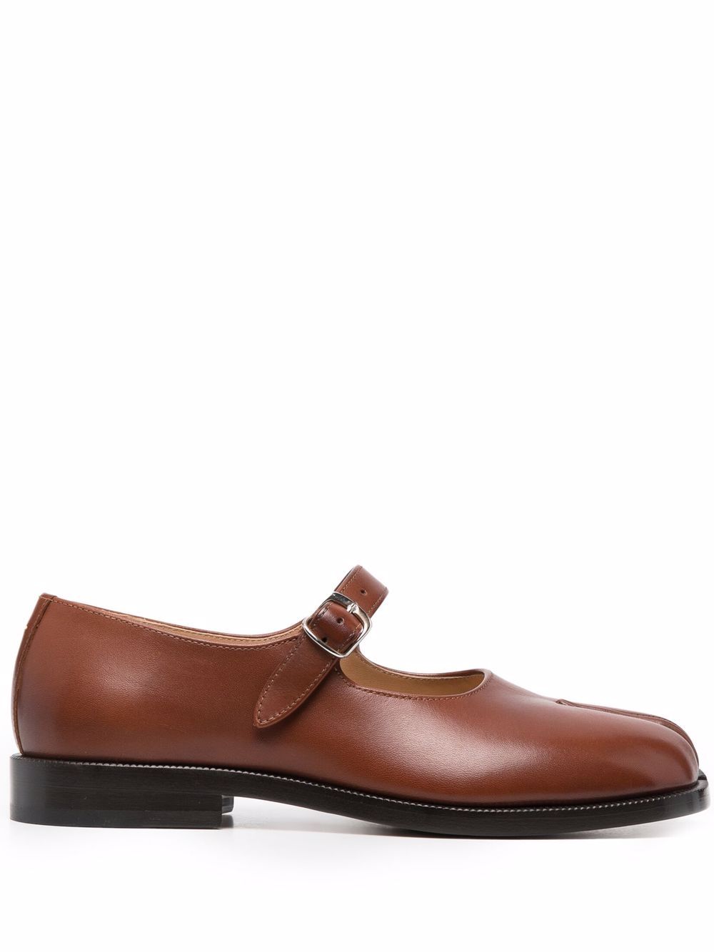 Maison Margiela Tabi 皮质玛丽珍鞋 - 褐色