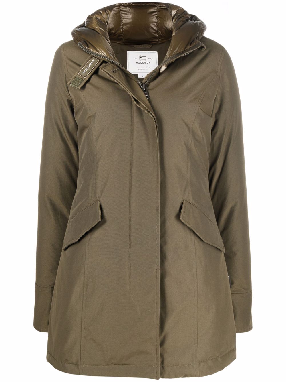 Woolrich 连帽派克大衣 - 绿色