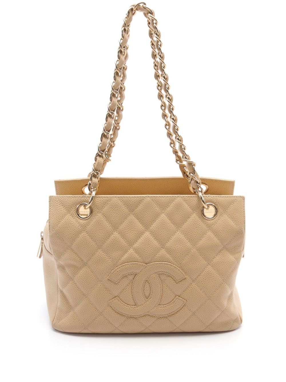 CHANEL Pre-Owned Caviar Grand Shopping 手提包（2002-2003年典藏款） - 中性色