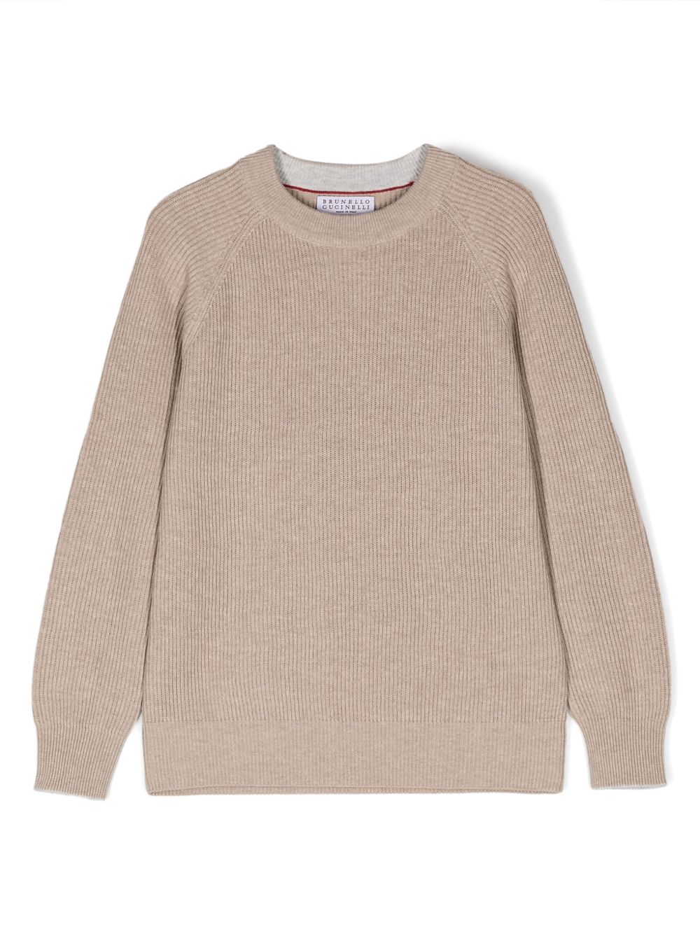 Brunello Cucinelli Kids 罗纹针织毛衣 - 中性色