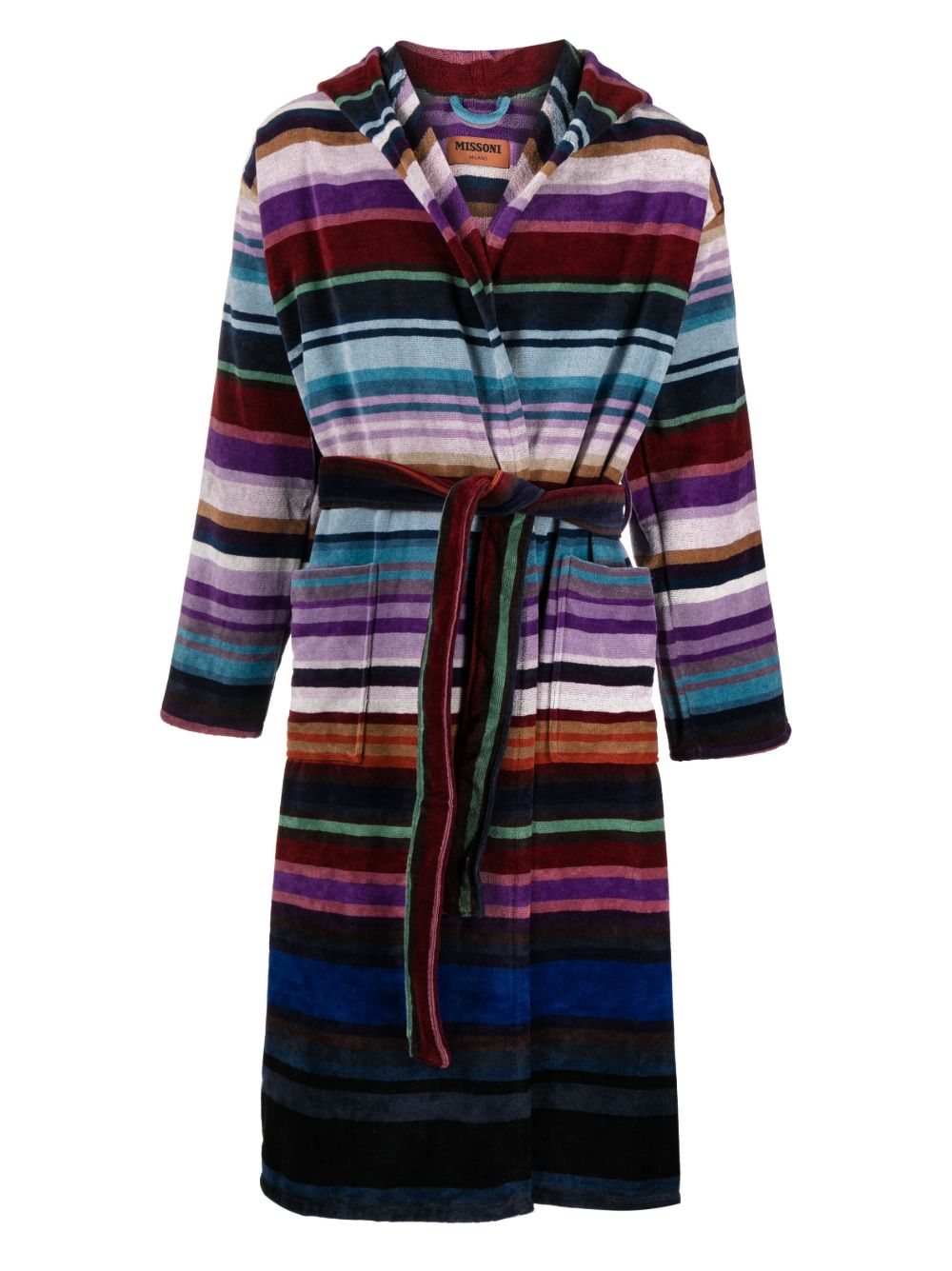Missoni Home Jazz 多向条纹图案浴袍 - 蓝色