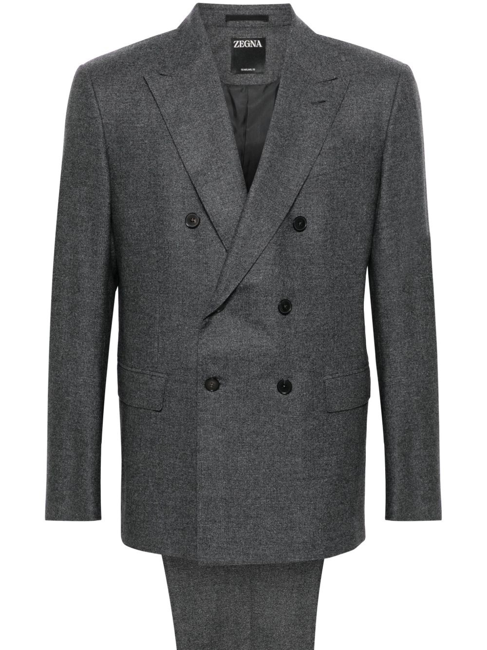 Zegna 混色西装套装 - 灰色
