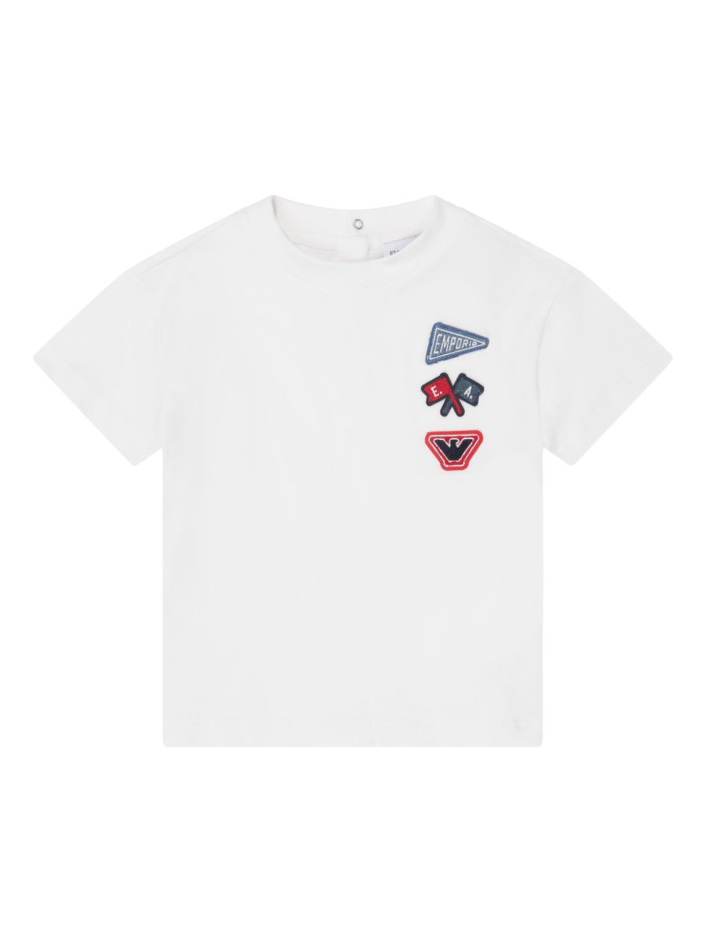 Emporio Armani Kids logo贴花T恤 - 白色