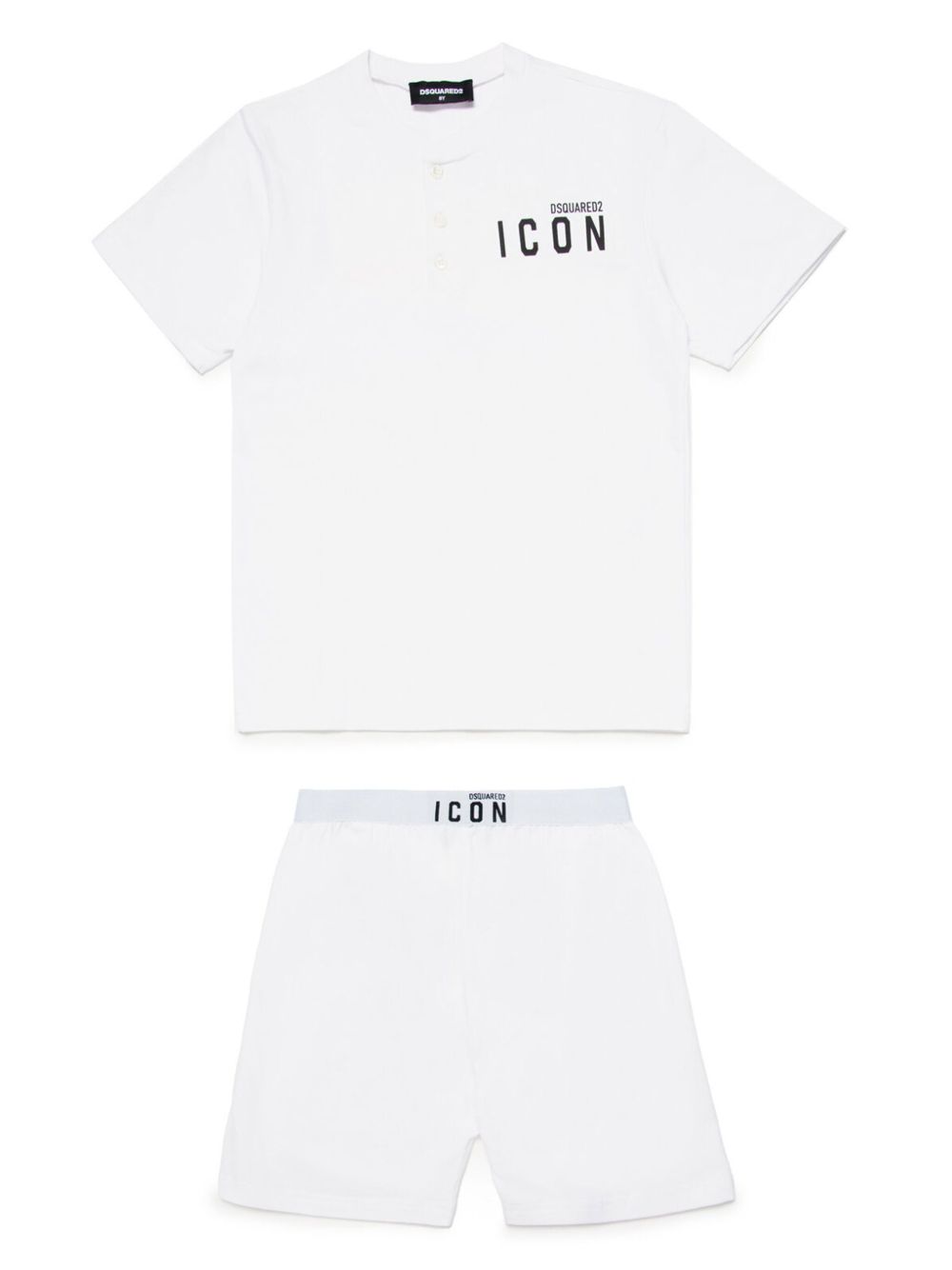DSQUARED2 KIDS Be Icon 短袖睡衣套装 - 白色