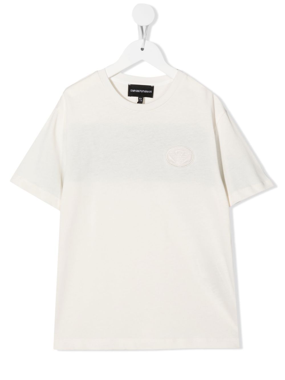 Emporio Armani Kids logo刺绣T恤 - 白色