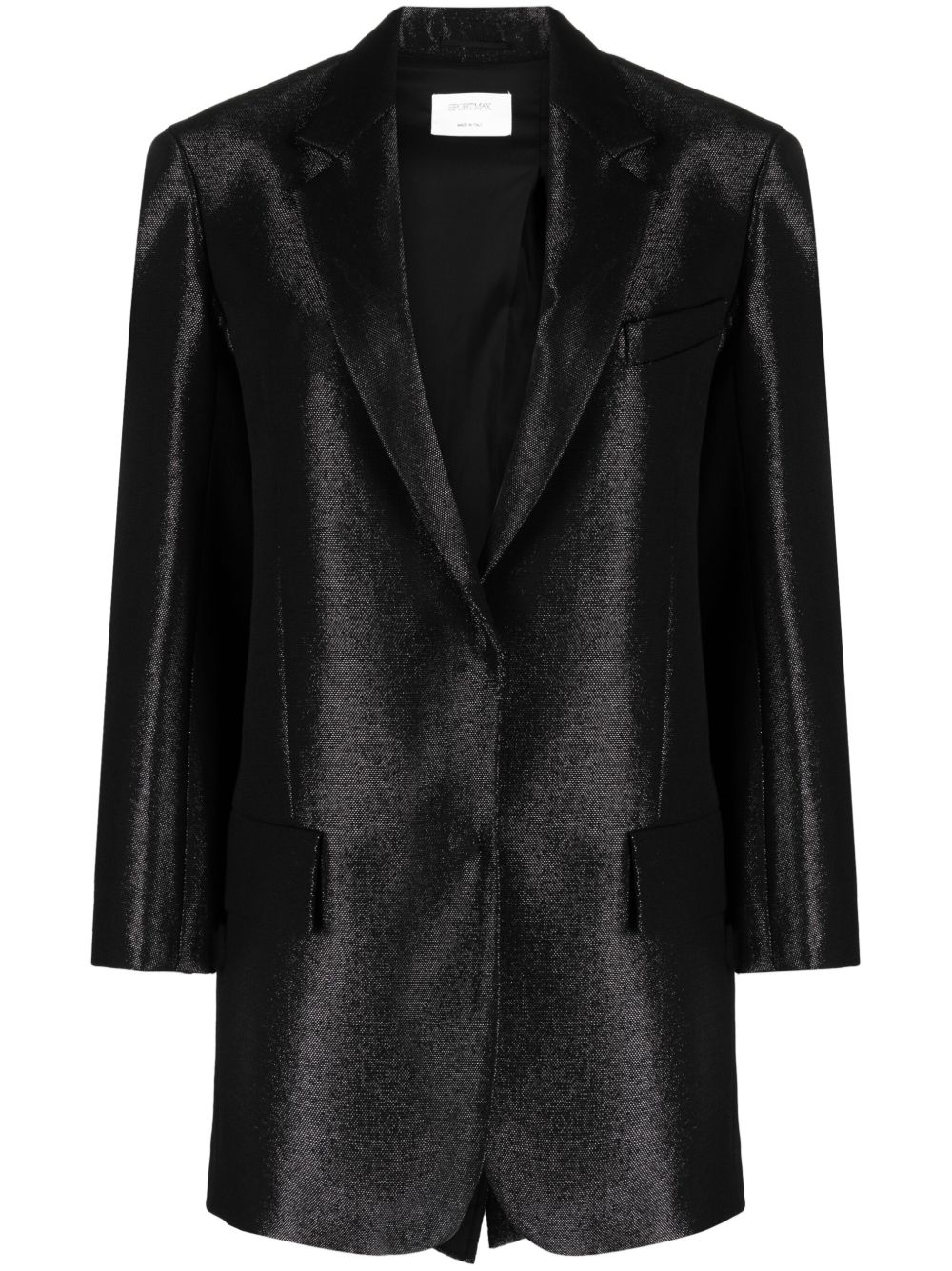 Sportmax 金属感设计单排扣西装夹克 - 黑色