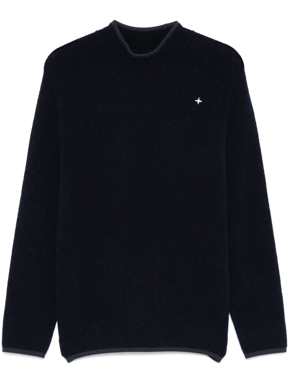 Stone Island logo刺绣卫衣 - 蓝色