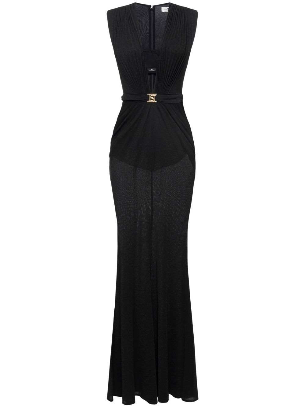Elisabetta Franchi Red Carpet 超长连衣裙 - 黑色