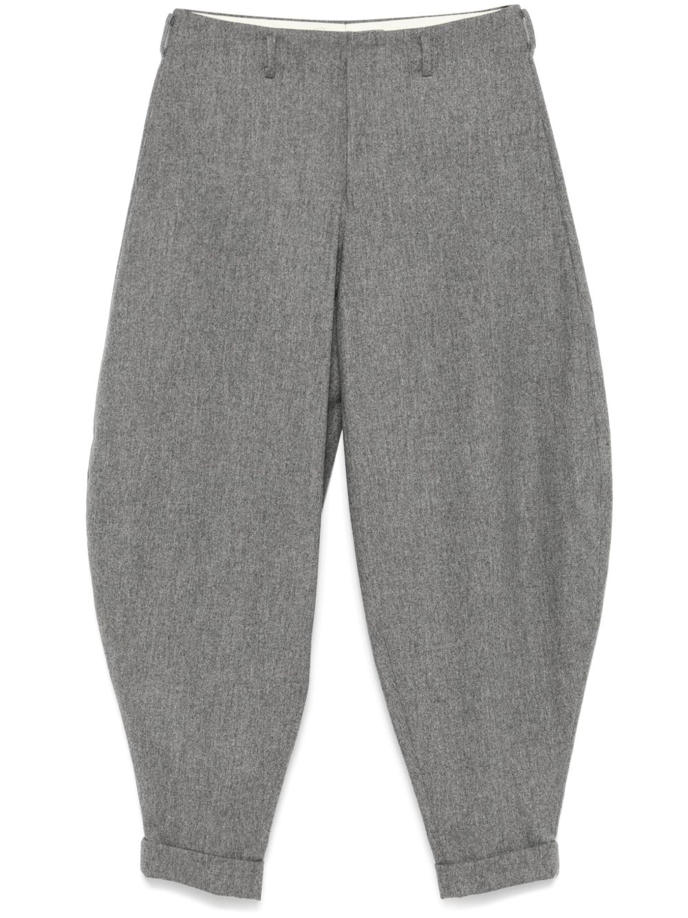 Comme des Garçons Homme Plus 毛毡效果长裤 - 灰色