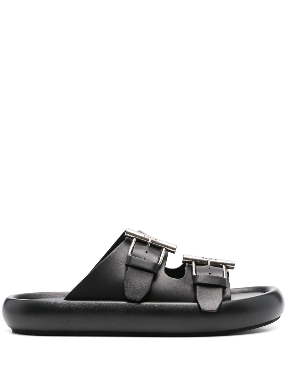 Alexander McQueen 皮质凉鞋 - 黑色