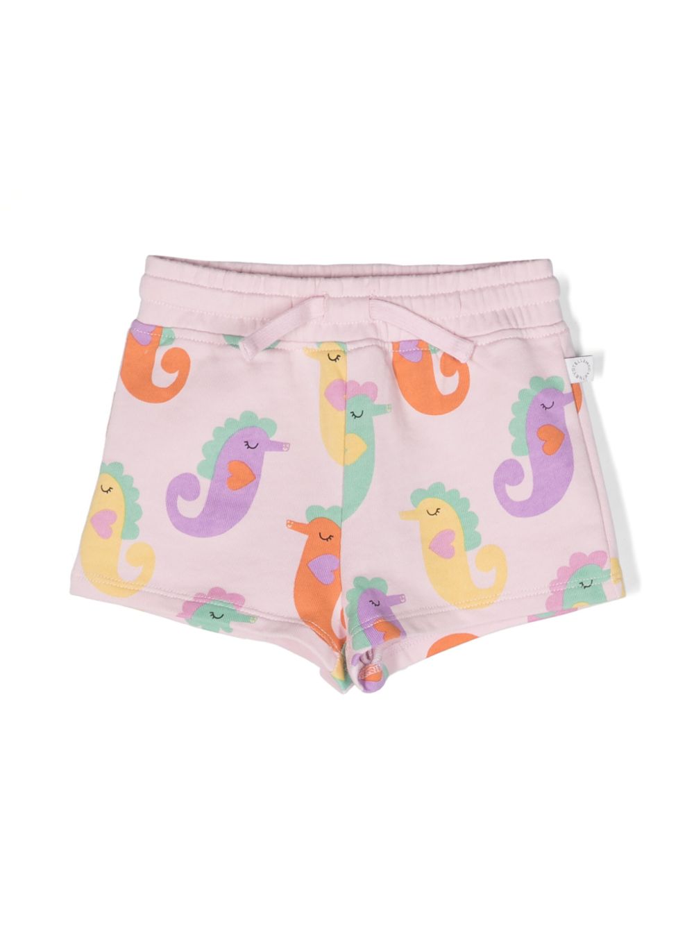 Stella McCartney Kids 插画印花平纹针织短裤 - 粉色